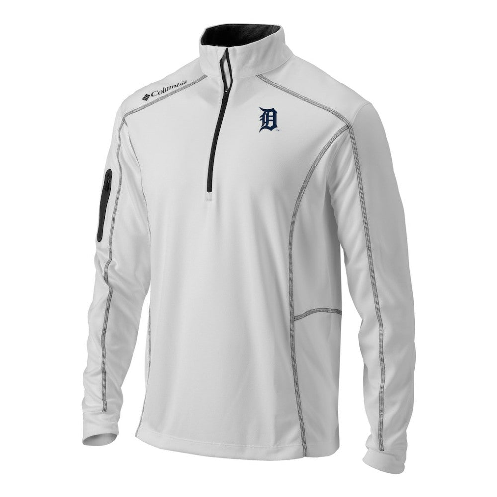 Detroit Tigers Omni-Wick Shotgun Quarter-Zip Pullover - White | Columbia