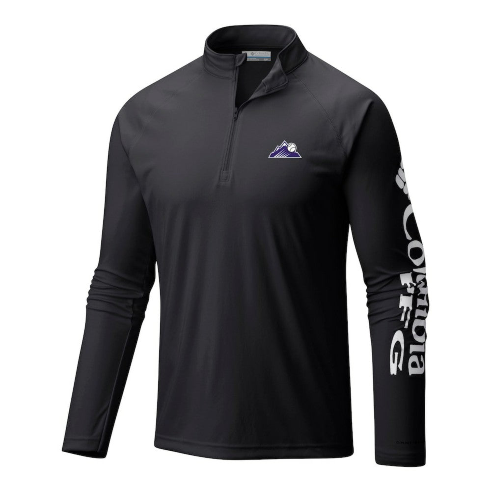 Colorado Rockies Terminal Tackle Omni-Wick Raglan Quarter-Zip Pullover - Black | Columbia