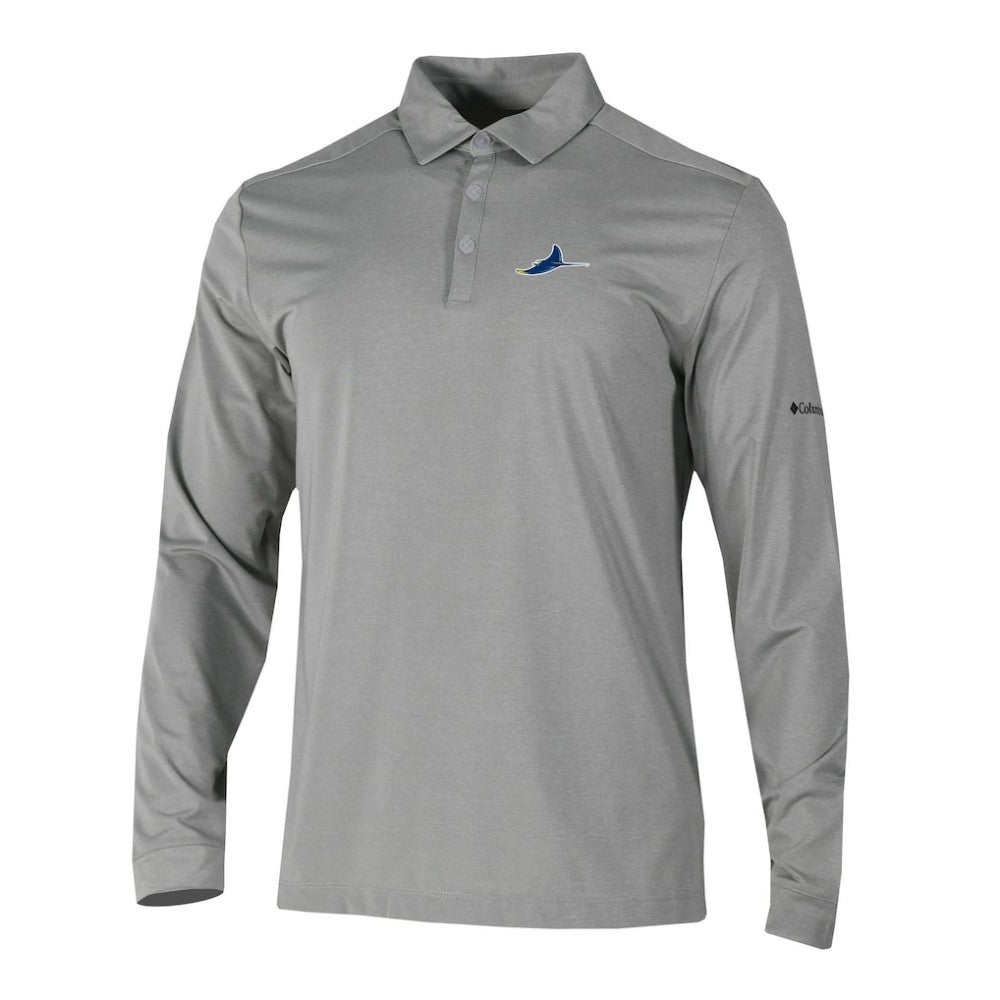 Tampa Bay Rays Omni-Wick Pin High Long Sleeve Polo - Gray | Columbia
