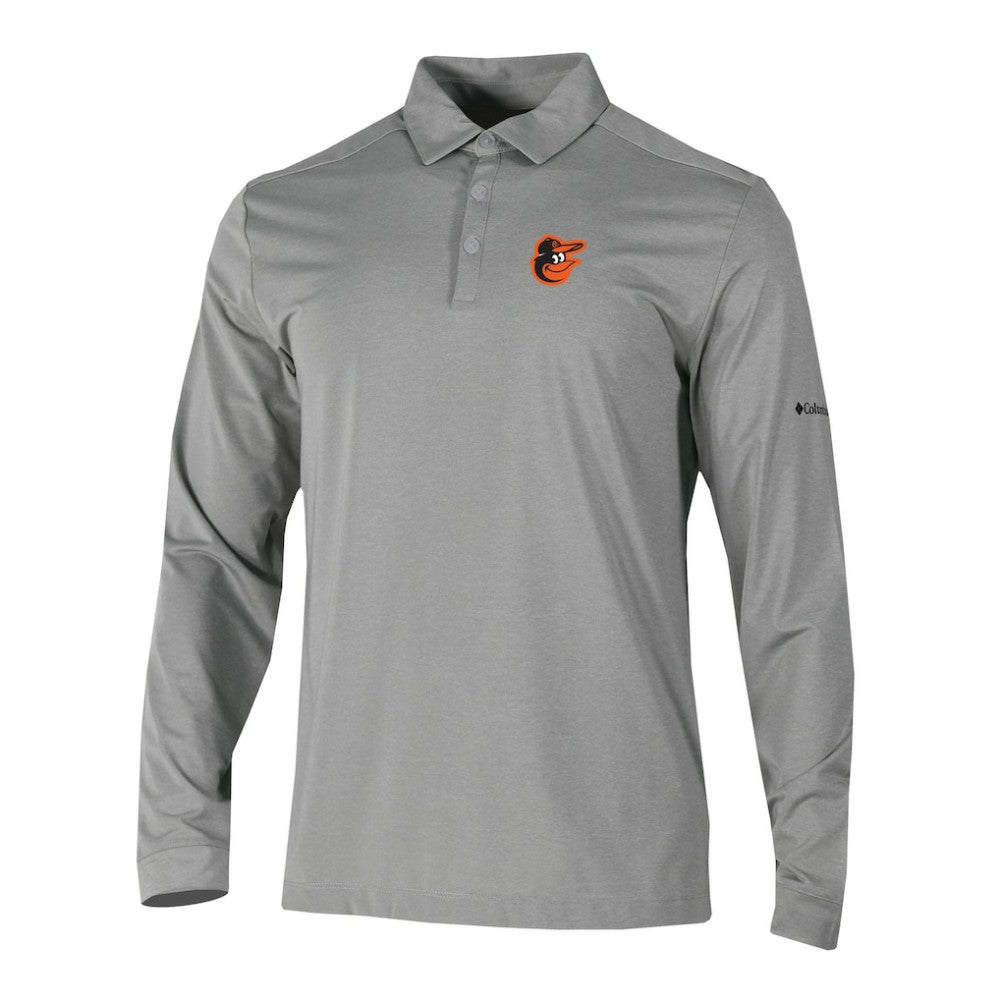Baltimore Orioles Omni-Wick Pin High Long Sleeve Polo - Gray | Columbia