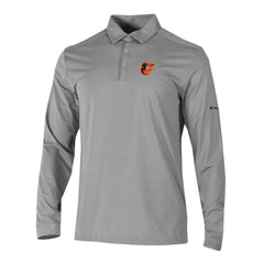 Baltimore Orioles Omni-Wick Pin High Long Sleeve Polo - Gray | Columbia