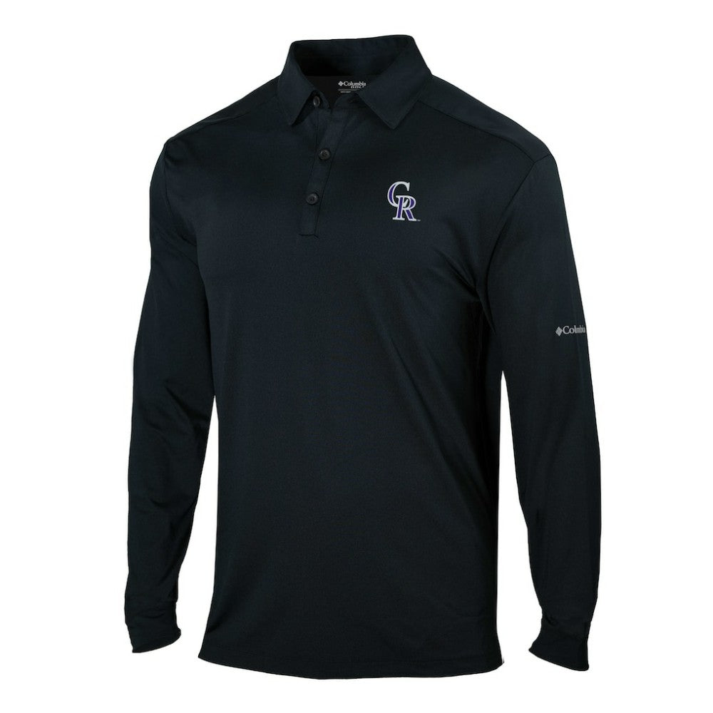 Colorado Rockies Omni-Wick Pin High Long Sleeve Polo - Black | Columbia