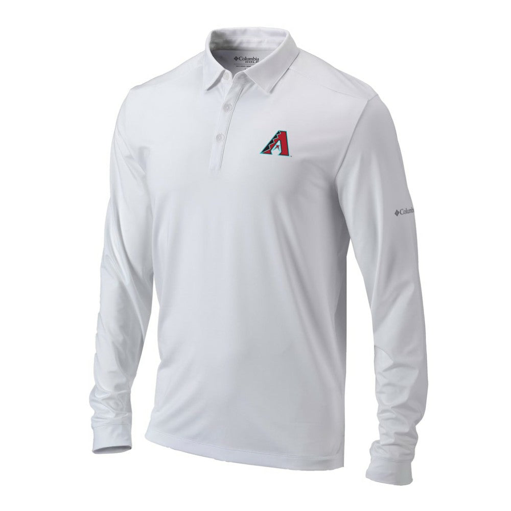 Arizona Diamondbacks Omni-Wick Pin High Long Sleeve Polo - White | Columbia