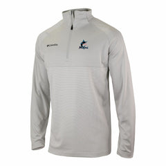 Miami Marlins Omni-Wick Raglan Rockin' It Quarter-Zip Pullover - Gray | Columbia