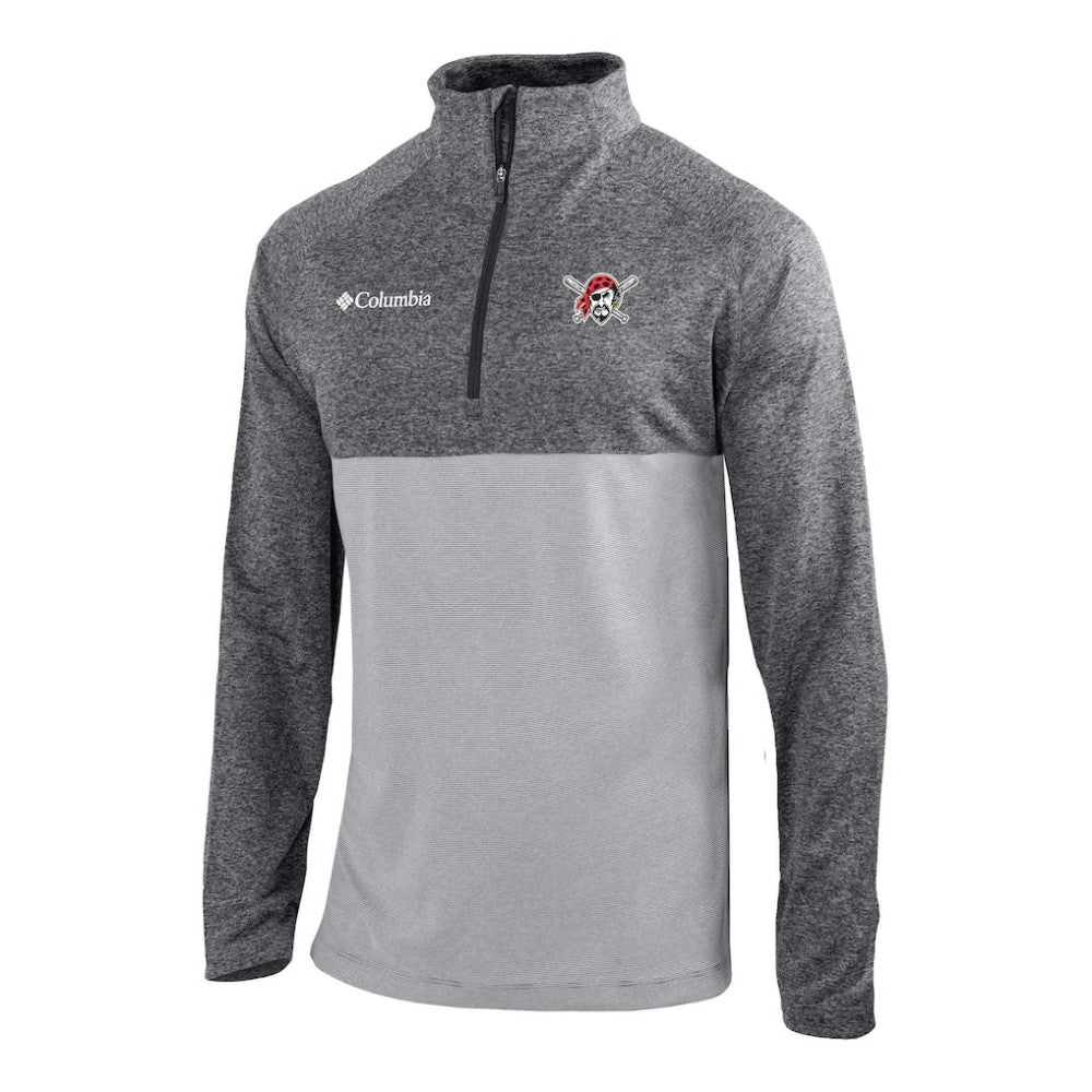 Pittsburgh Pirates Omni-Wick Raglan Rockin' It Quarter-Zip Pullover - Gray | Columbia