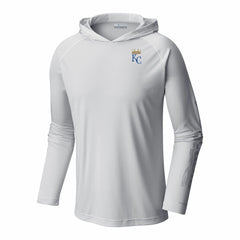 Kansas City Royals Terminal Tackle Omni-Shade Raglan Pullover Hoodie - White | Columbia