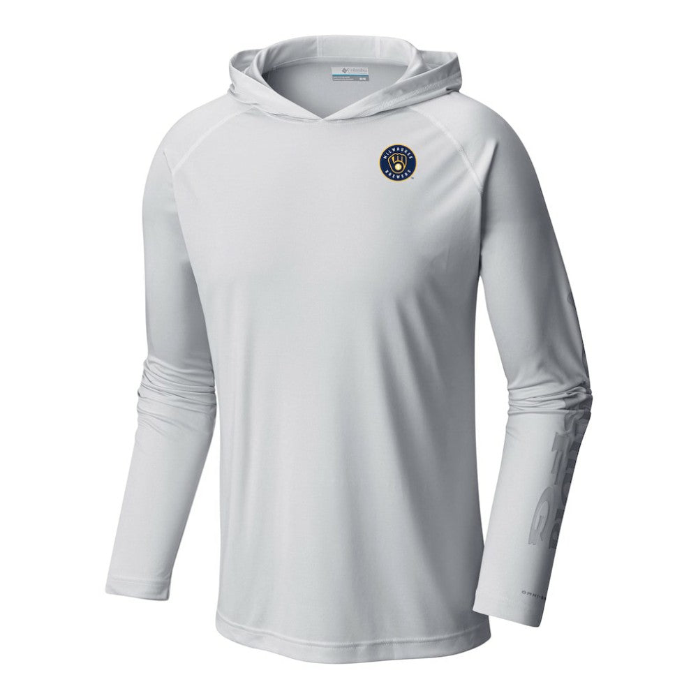 Milwaukee Brewers Terminal Tackle Omni-Shade Pullover Hoodie - White | Columbia