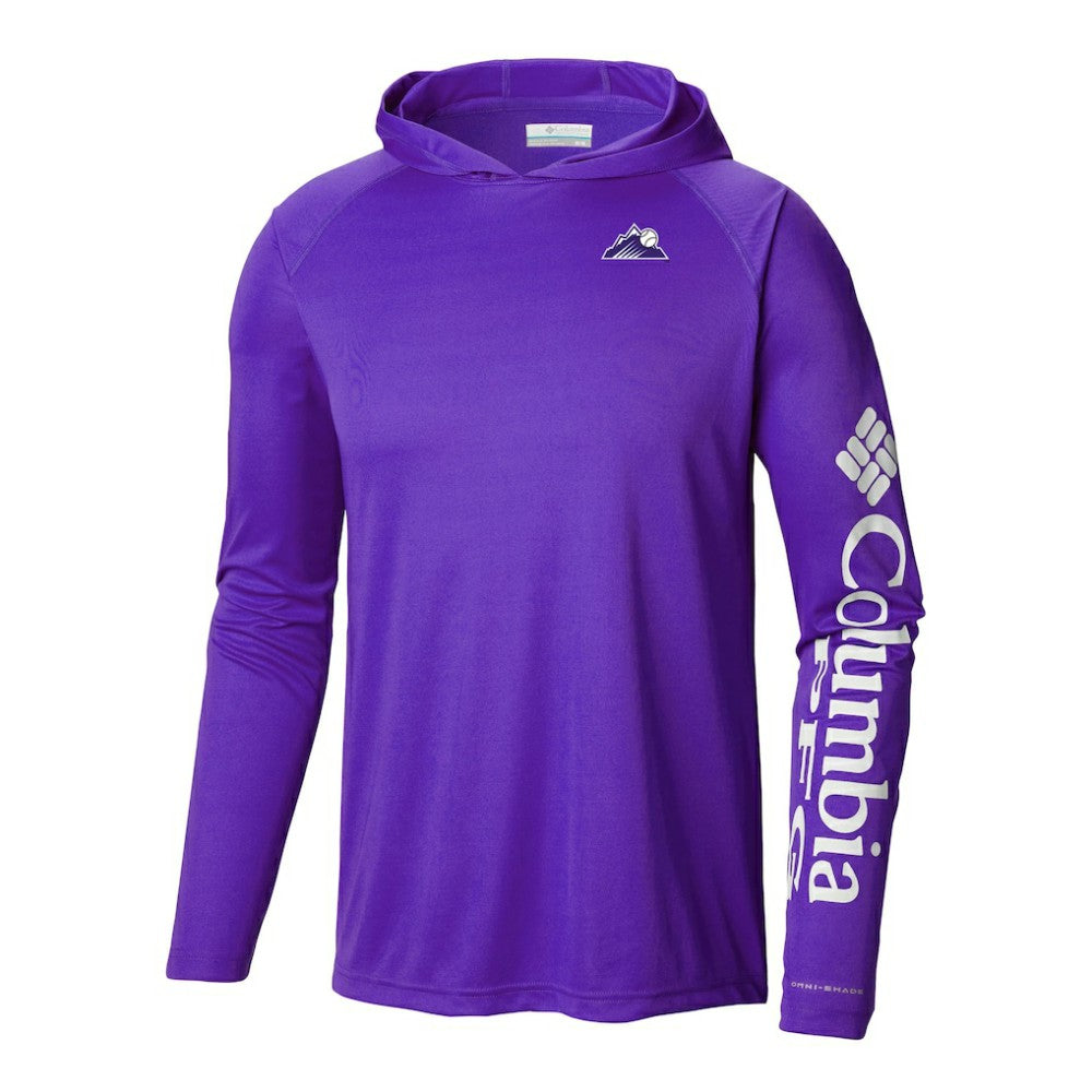 Colorado Rockies Terminal Tackle Omni-Shade Pullover Hoodie - Purple | Columbia