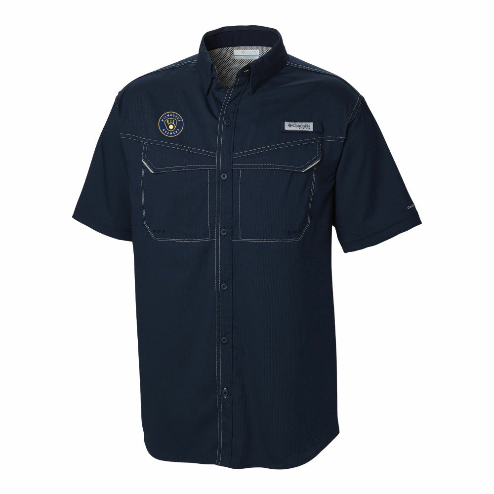 Milwaukee Brewers Omni-Wick Low Drag Offshore Button-Up Shirt - Navy | Columbia
