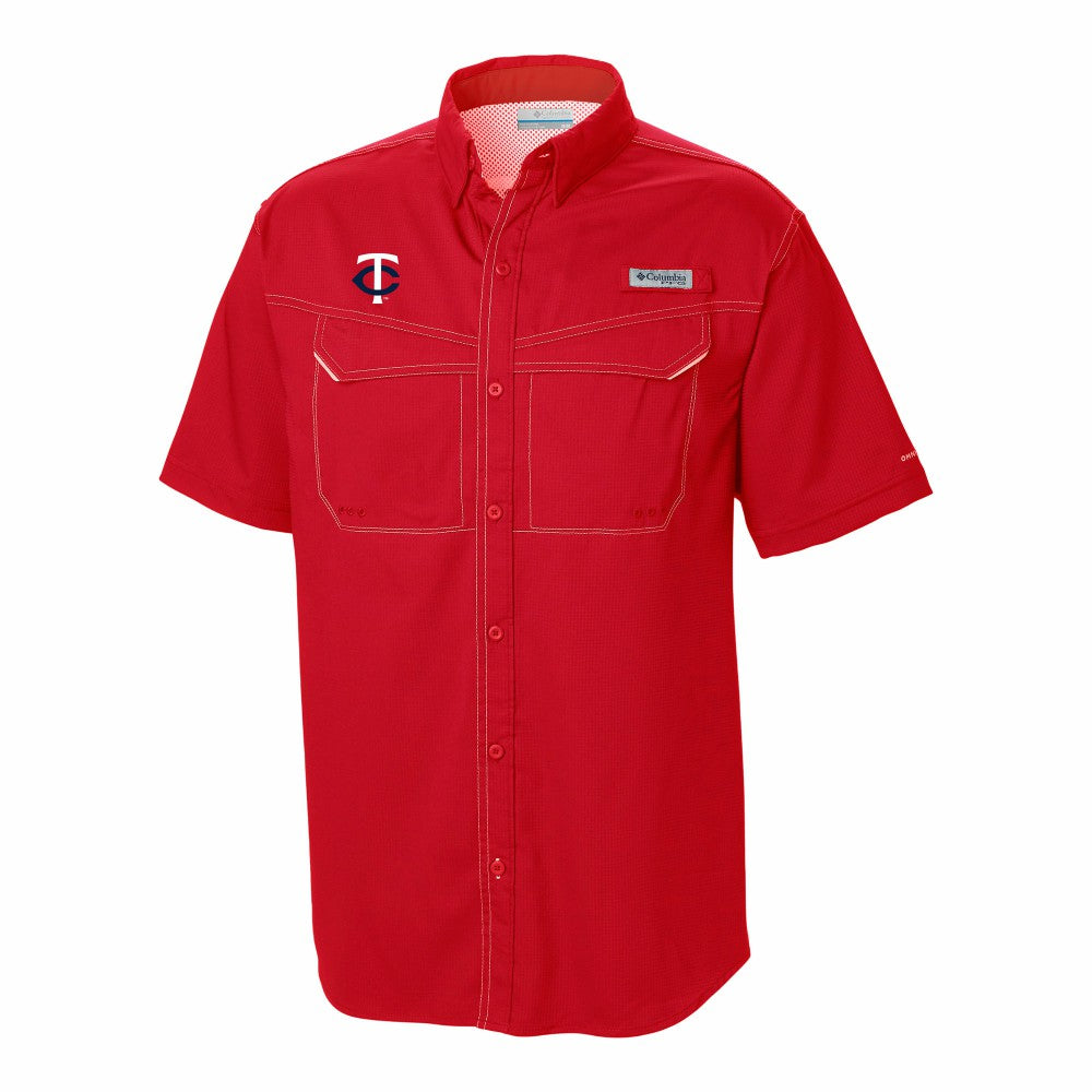 Minnesota Twins Omni-Wick Low Drag Offshore Button-Up Shirt - Red | Columbia