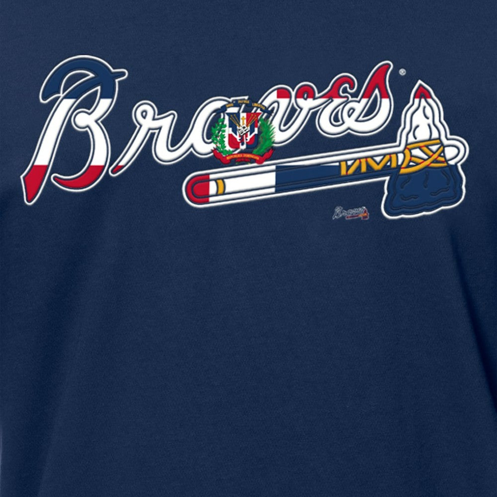 Atlanta Braves Dominican Republic Flag Logo T-Shirt - Navy | New Era