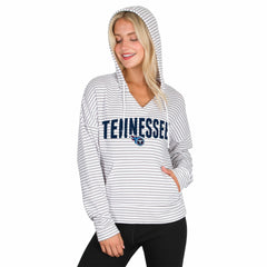 NFL Tennessee Titans Concepts Sport Women's Liftoff Striped V-Neck Hoodie