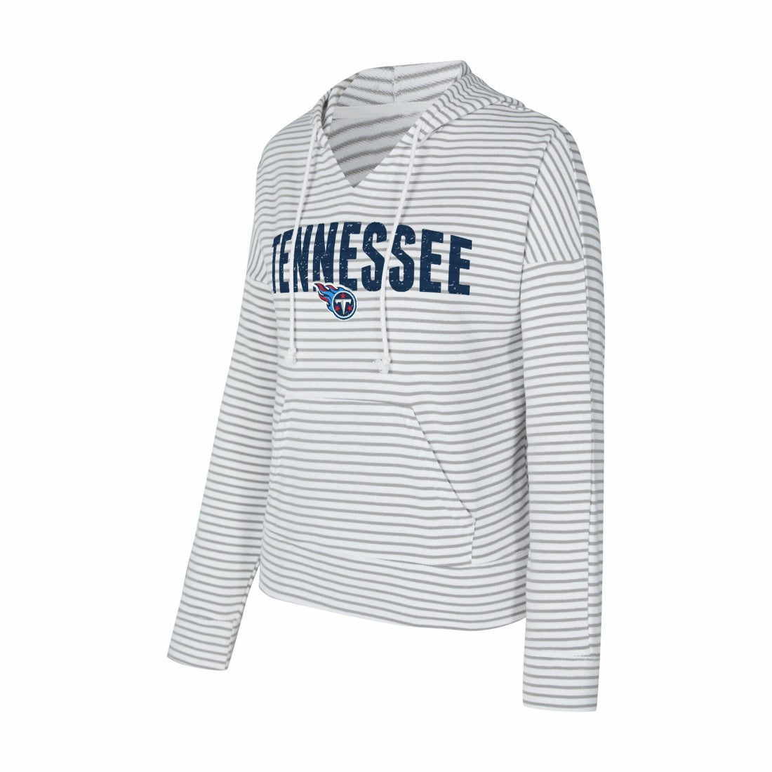 NFL Tennessee Titans Concepts Sport Women's Liftoff Striped V-Neck Hoodie