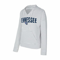 NFL Tennessee Titans Concepts Sport Women's Liftoff Striped V-Neck Hoodie
