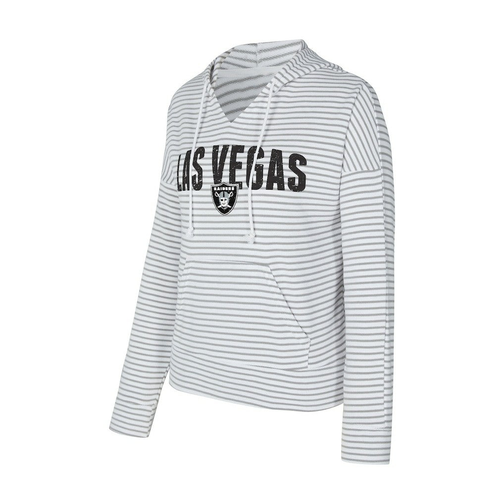 NFL Las Vegas Raiders Concepts Sport Women's Liftoff Striped V-Neck Hoodie