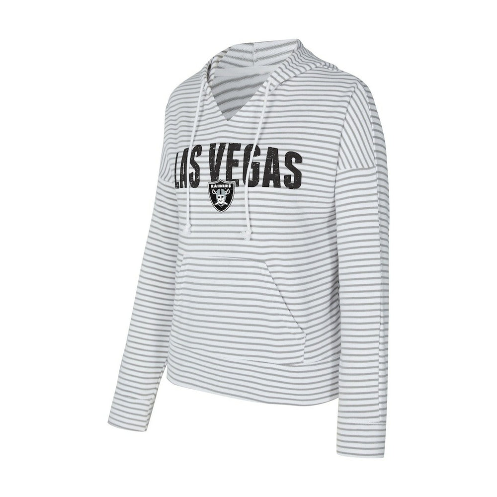 NFL Las Vegas Raiders Concepts Sport Women's Liftoff Striped V-Neck Hoodie