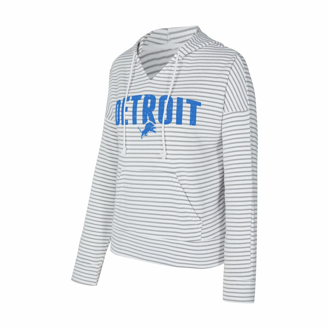 NFL Detroit Lions Concepts Sport Women's Liftoff Striped V-Neck Hoodie