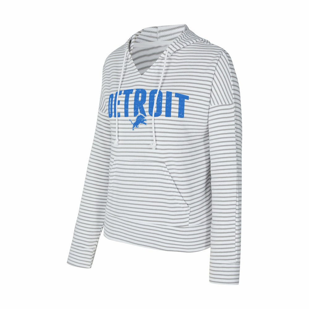 NFL Detroit Lions Concepts Sport Women's Liftoff Striped V-Neck Hoodie
