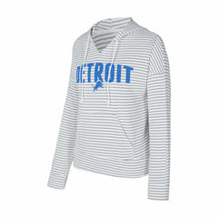NFL Detroit Lions Concepts Sport Women's Liftoff Striped V-Neck Hoodie