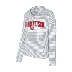 NFL San Francisco 49ers Concepts Sport Women's Liftoff Striped V-Neck Hoodie