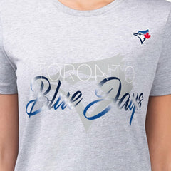 Toronto Blue Jays G-III 4Her by Carl Banks Women's Super-Slim Fit Lightweight Shadow Logo Graphic T-Shirt - Heather Gray