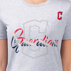 Cleveland Guardians G-III 4Her by Carl Banks Women's Super-Slim Fit Lightweight Shadow Logo Graphic T-Shirt - Heather Gray