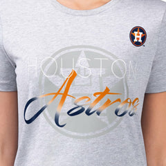 Houston Astros G-III 4Her by Carl Banks Women's Super-Slim Fit Lightweight Shadow Logo Graphic T-Shirt - Heather Gray