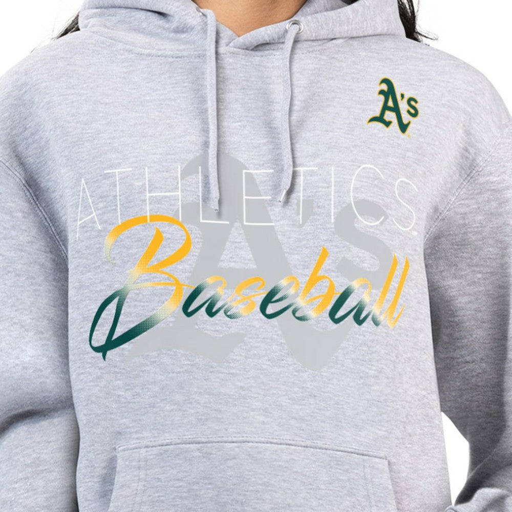 Athletics G-III 4Her by Carl Banks Women's Shadow Logo Graphic Pullover Hoodie - Heather Gray