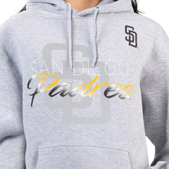 San Diego Padres G-III 4Her by Carl Banks Women's Shadow Logo Graphic Pullover Hoodie - Heather Gray