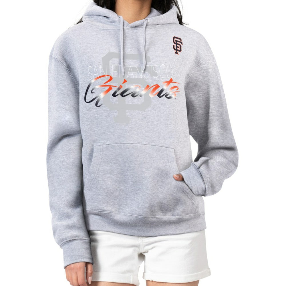 San Francisco Giants G-III 4Her by Carl Banks Women's Shadow Logo Graphic Pullover Hoodie - Heather Gray