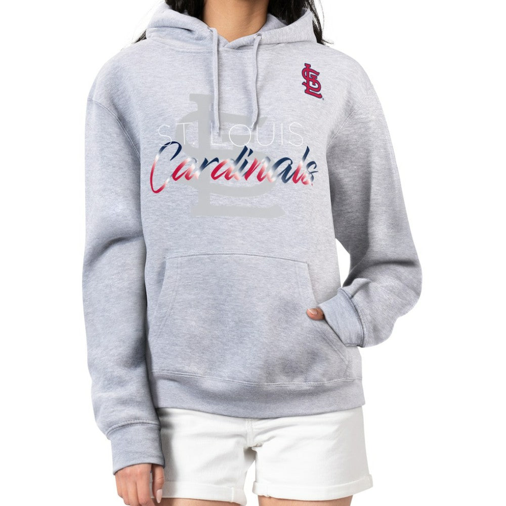 St. Louis Cardinals G-III 4Her by Carl Banks Women's Shadow Logo Graphic Pullover Hoodie - Heather Gray