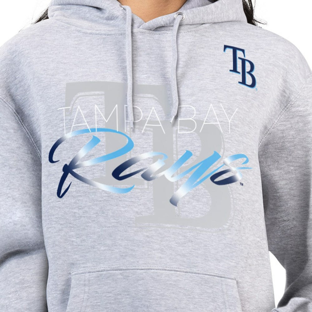 Tampa Bay Rays G-III 4Her by Carl Banks Women's Shadow Logo Graphic Pullover Hoodie - Heather Gray