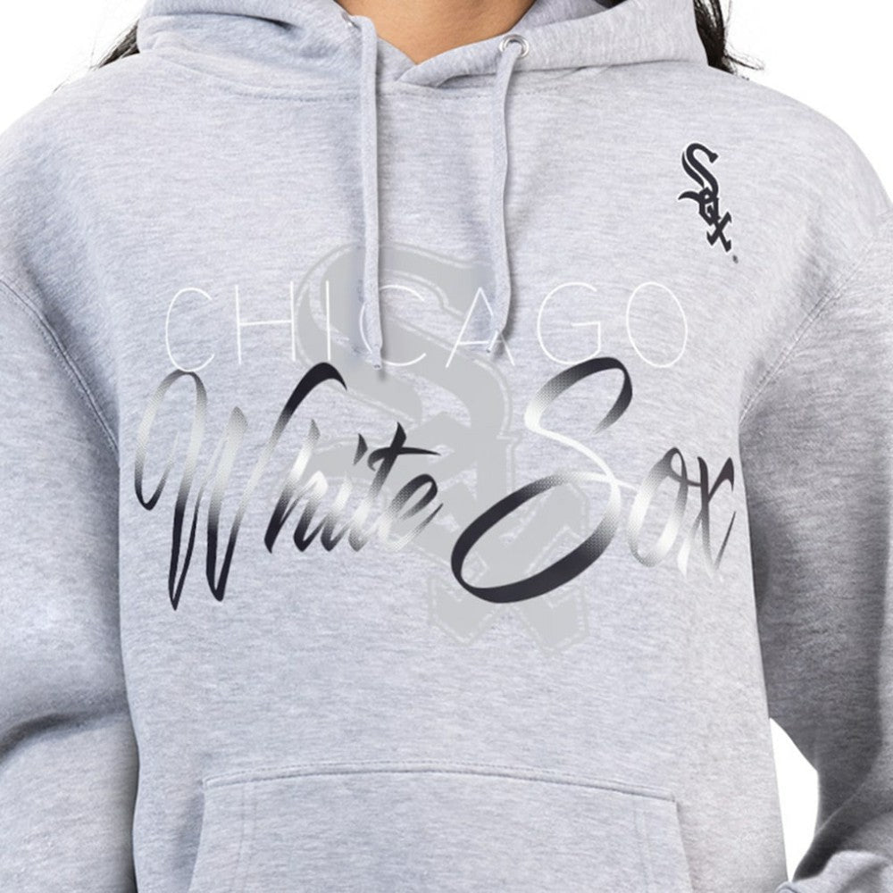 Chicago White Sox G-III 4Her by Carl Banks Women's Shadow Logo Graphic Pullover Hoodie - Heather Gray