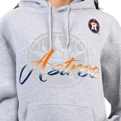 Houston Astros G-III 4Her by Carl Banks Women's Shadow Logo Graphic Pullover Hoodie - Heather Gray