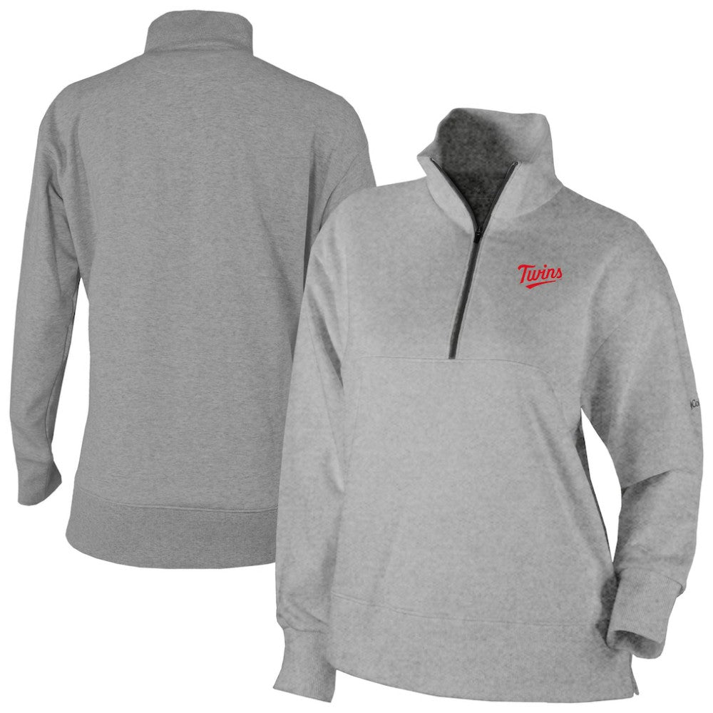 Minnesota Twins Women's Birchwood Hills Quarter-Zip Pullover - Gray | Columbia