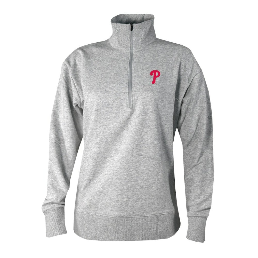 Philadelphia Phillies Women's Birchwood Hills Quarter-Zip Pullover - Gray | Columbia