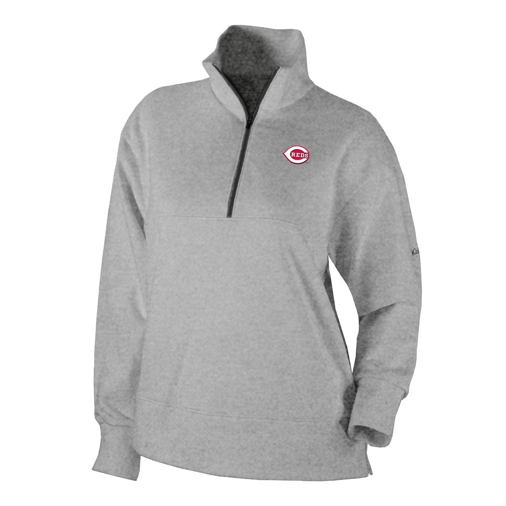 Cincinnati Reds Women's Birchwood Hills Quarter-Zip Pullover - Gray | Columbia