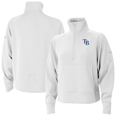 Tampa Bay Rays Women's Wickhams Hills Raglan Omni-Wick Quarter-Zip Pullover - White | Columbia