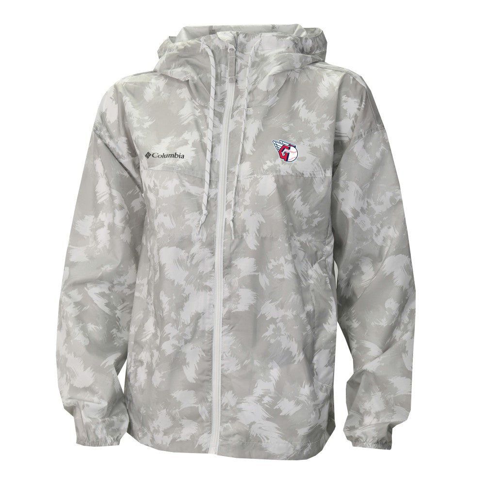 Cleveland Guardians Women's Flash Challenger Full-Zip Hoodie Windbreaker Jacket - Gray/White | Columbia