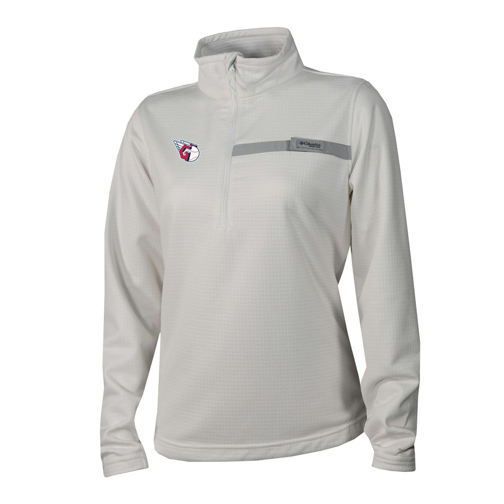 Cleveland Guardians Women's Skiff Guide Fleece Half-Zip Pullover Jacket - White | Columbia