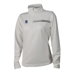 Detroit Tigers Women's Skiff Guide Fleece Half-Zip Pullover Jacket - White | Columbia