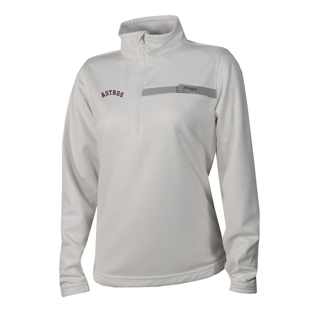 Houston Astros Women's Skiff Guide Fleece Half-Zip Pullover Jacket - White | Columbia