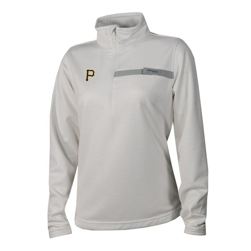 Pittsburgh Pirates Women's Skiff Guide Fleece Half-Zip Pullover Jacket - White | Columbia