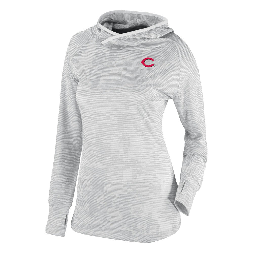 Cincinnati Reds Women's Omni-Wick Sunday Ball Raglan Pullover Hoodie - White | Columbia