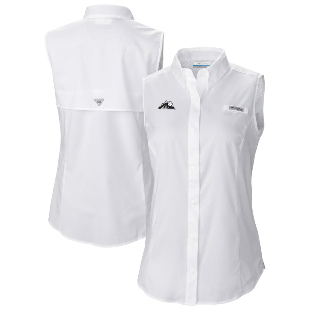 Colorado Rockies Women's Tamiami Sleeveless Shirt - White | Columbia