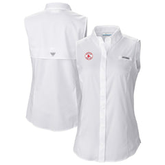 Boston Red Sox Women's Tamiami Sleeveless Shirt - White | Columbia