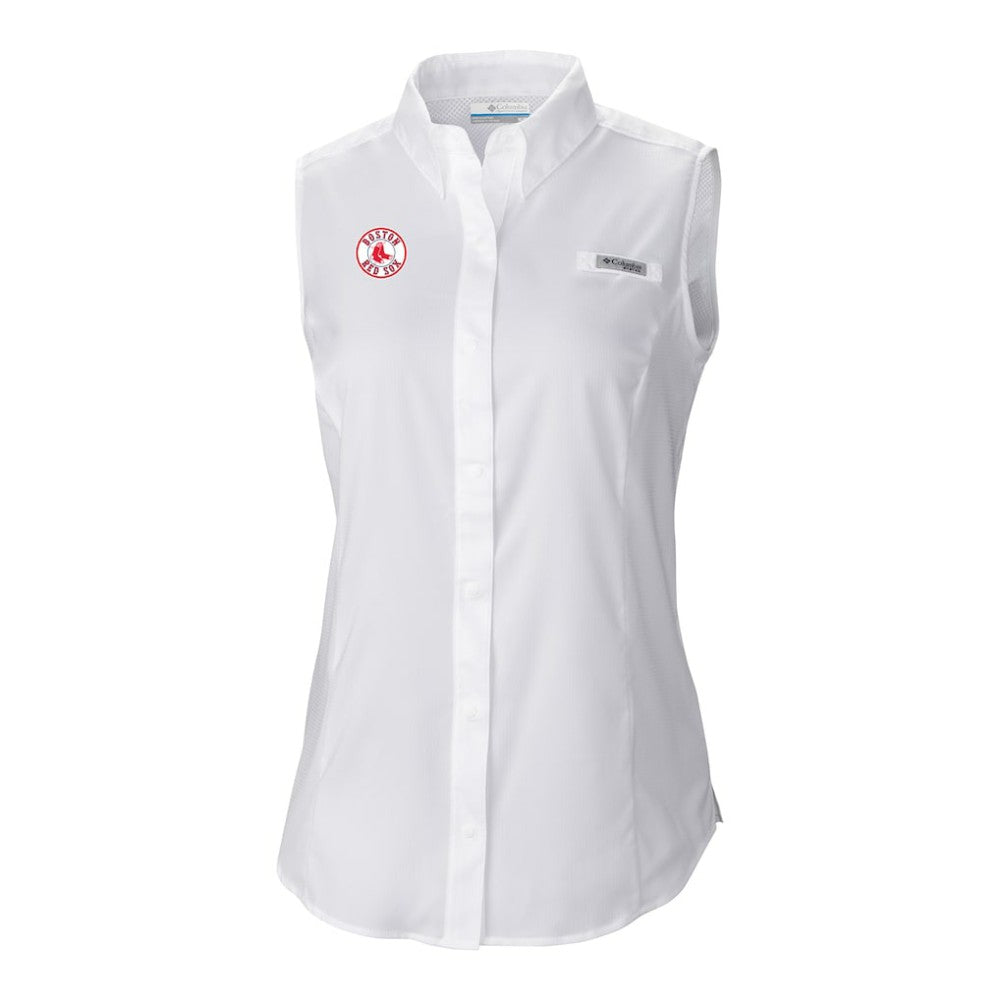 Boston Red Sox Women's Tamiami Sleeveless Shirt - White | Columbia