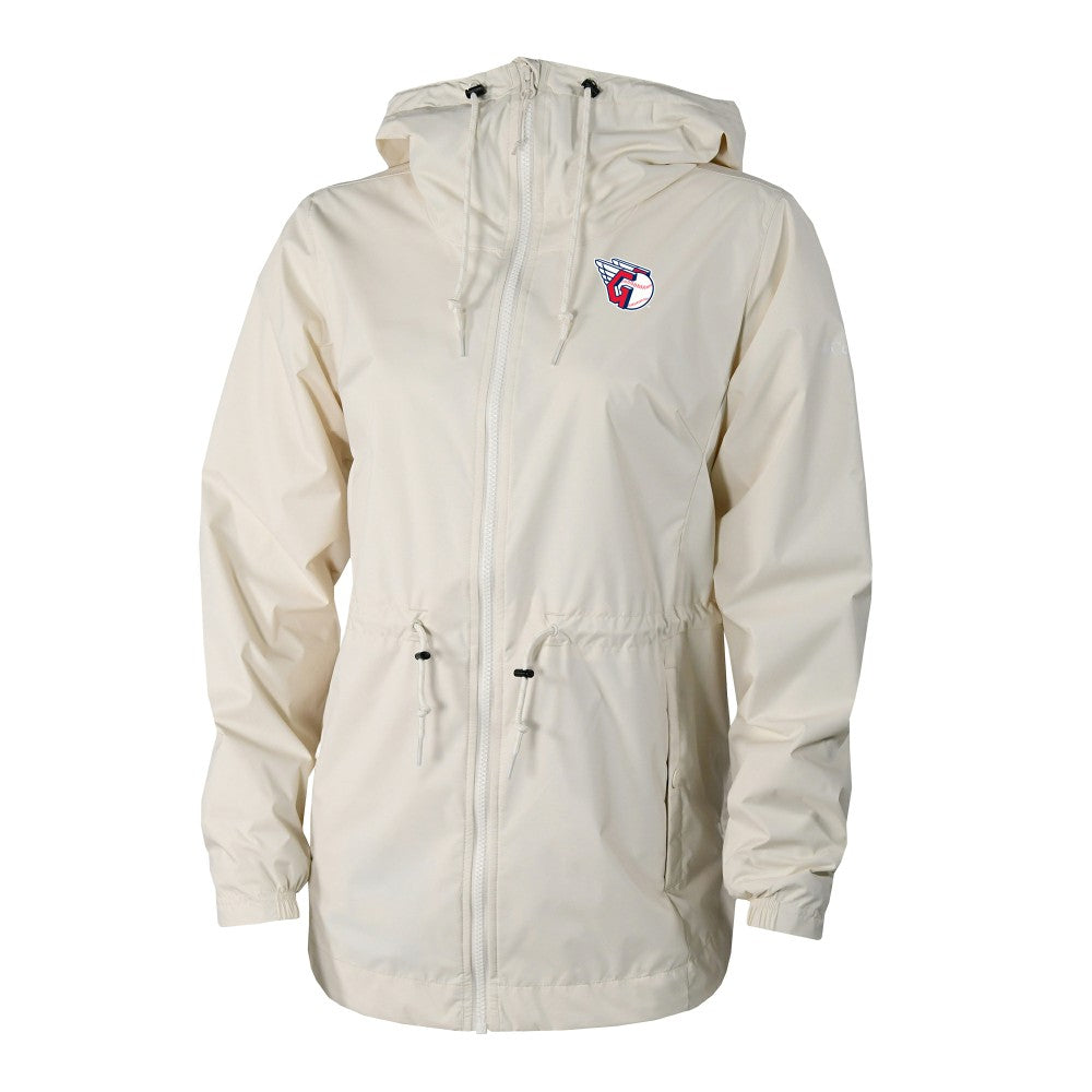 Cleveland Guardians Women's Lily Park Full-Zip Rain Jacket - Cream | Columbia