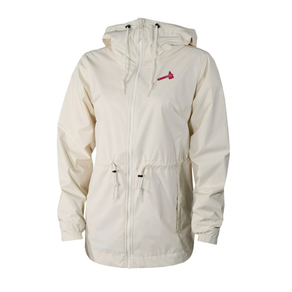 Atlanta Braves Women's Lily Park Full-Zip Rain Jacket - Cream | Columbia