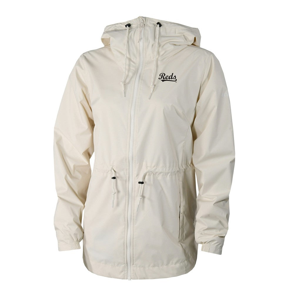 Cincinnati Reds Women's Lily Park Full-Zip Rain Jacket - Cream | Columbia